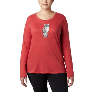 Columbia Ruby Falls Long Sleeve Plus Size, Sudaderas Rojos Para Mujer | 038721-SDN